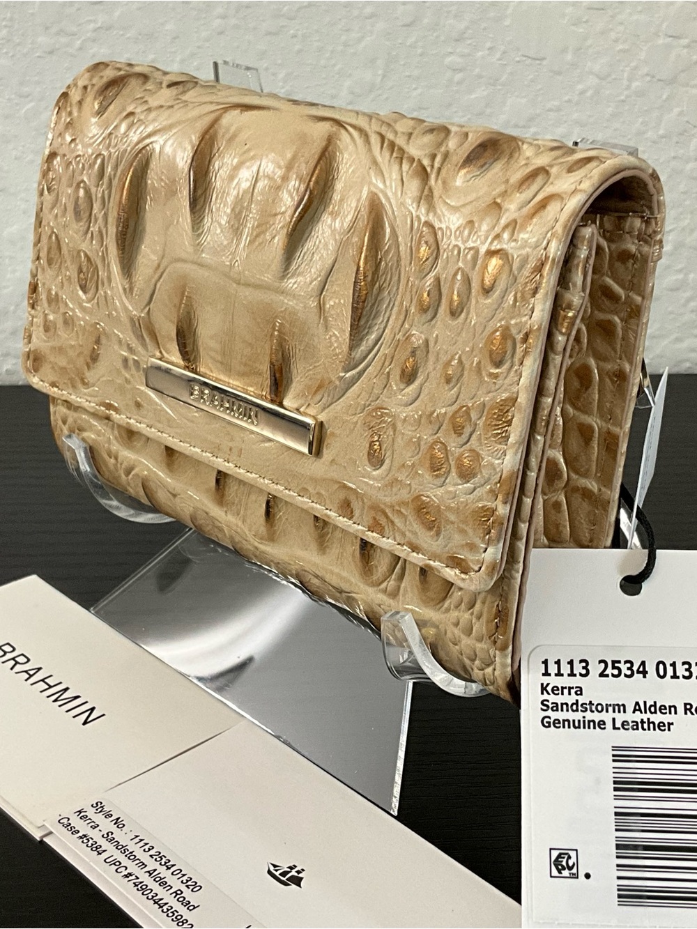 Brahmin Kerra SANDSTORM ALDEN ROAD Leather Wallet w/Lots of Room NWT